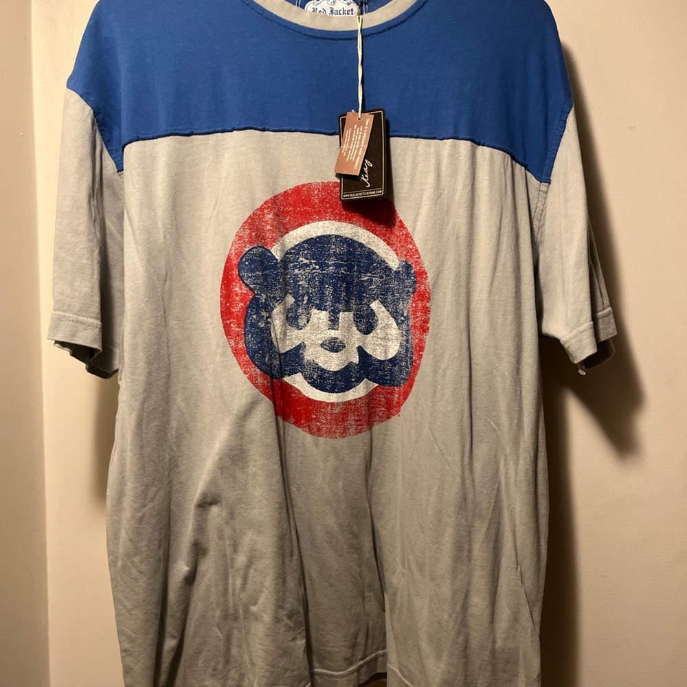 CHICAGO CUBS RETRO T-SHIRT RED LABEL BRAND MENS LARGE ***NWT***NOS***